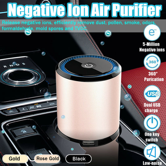 Car Home Negative Ions Air Purifier Air Cleaner PM2.5 Odors Eliminator