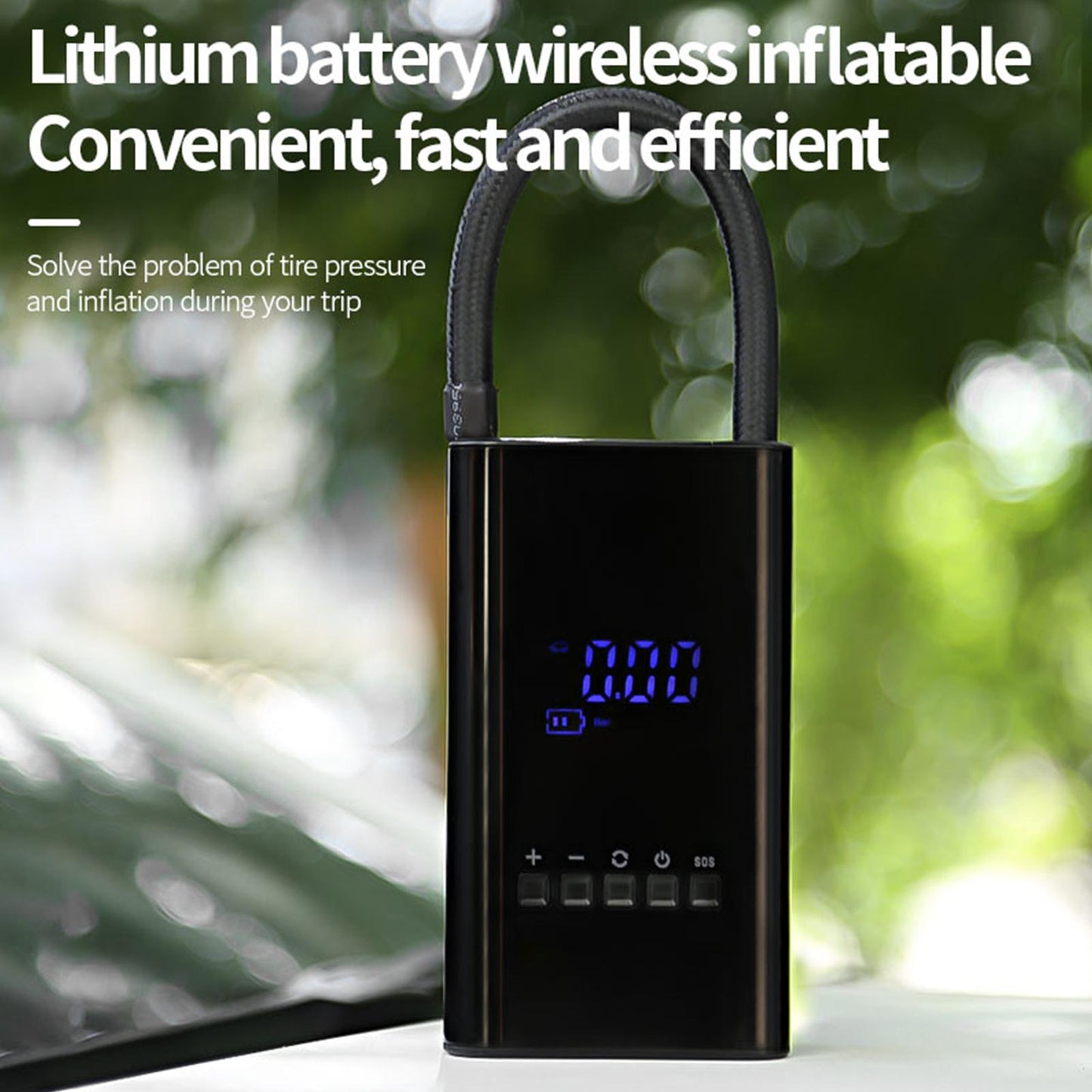 Car Wireless Digital Portable Tire Inflator Handheld Air Compressor Tools 4000mAh