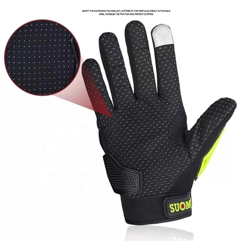 Motorcycle Sport Riding Bike Bicycle Cycling Racing Full Finger Touch Screen Gloves 1 Pair