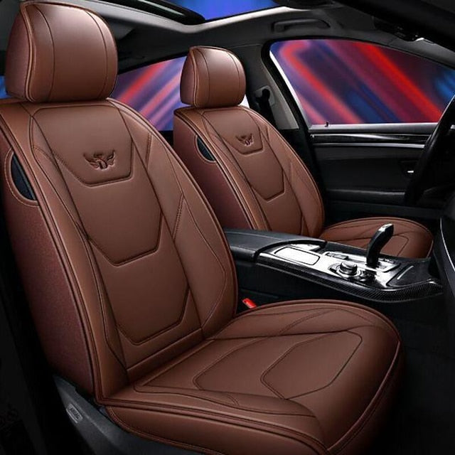 Universal 5D PU Leather Front Car Seat Cushion Mat Waterproof Breathable Protector