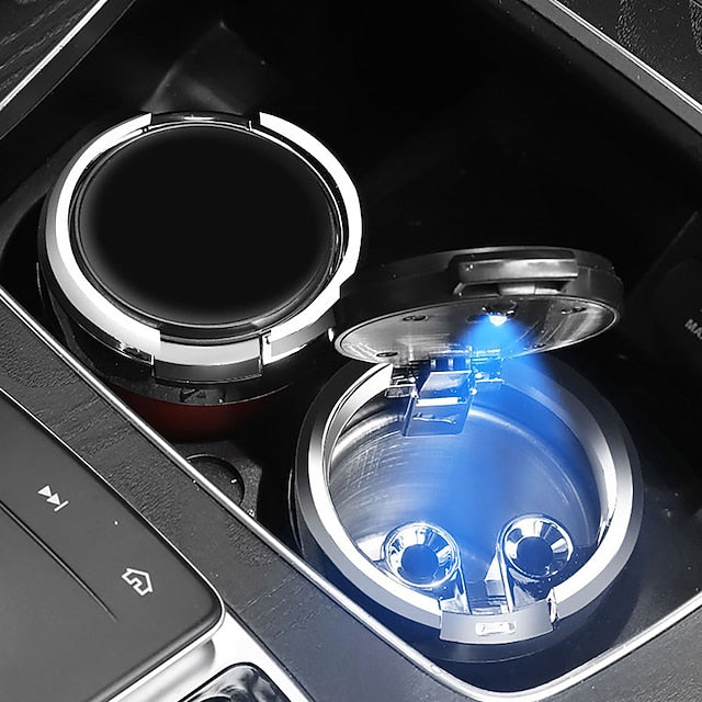 Portable Auto LED Ashtray Styling Smokeless Ash Tray Organizer For AUDI