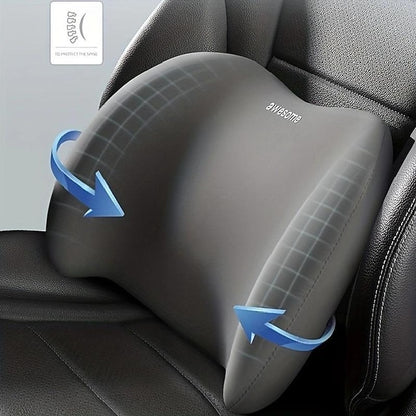 Car Seat Headrest Back Support Pad Soft Memory Pillow Lumbar Cushion 2 Pcs/set