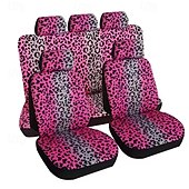 Car Leopard Seat Full Set Universal Protector Front and Rear Seat Covers 5 Pcs/set
