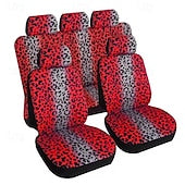Car Leopard Seat Full Set Universal Protector Front and Rear Seat Covers 5 Pcs/set