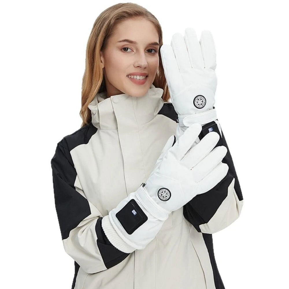 Motorcycle Riding Electric Heated Gloves USB Hand Warmer Waterproof Digital Display Adjustment Warm Mittens