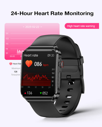 ECG HRV 1.85 Inch AMOLED 3D Curved Screen Heart Rate Blood Blueteeth Watch