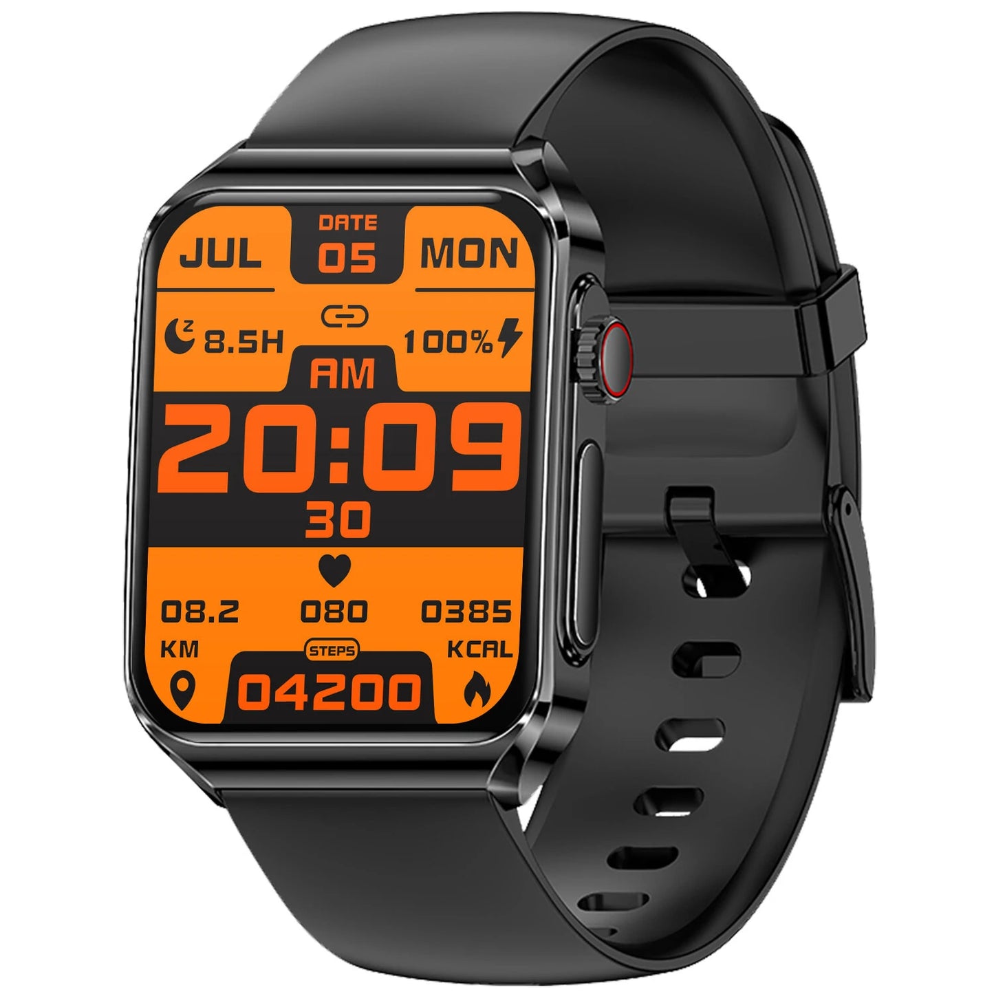 ECG HRV 1.85 Inch AMOLED 3D Curved Screen Heart Rate Blood Blueteeth Watch