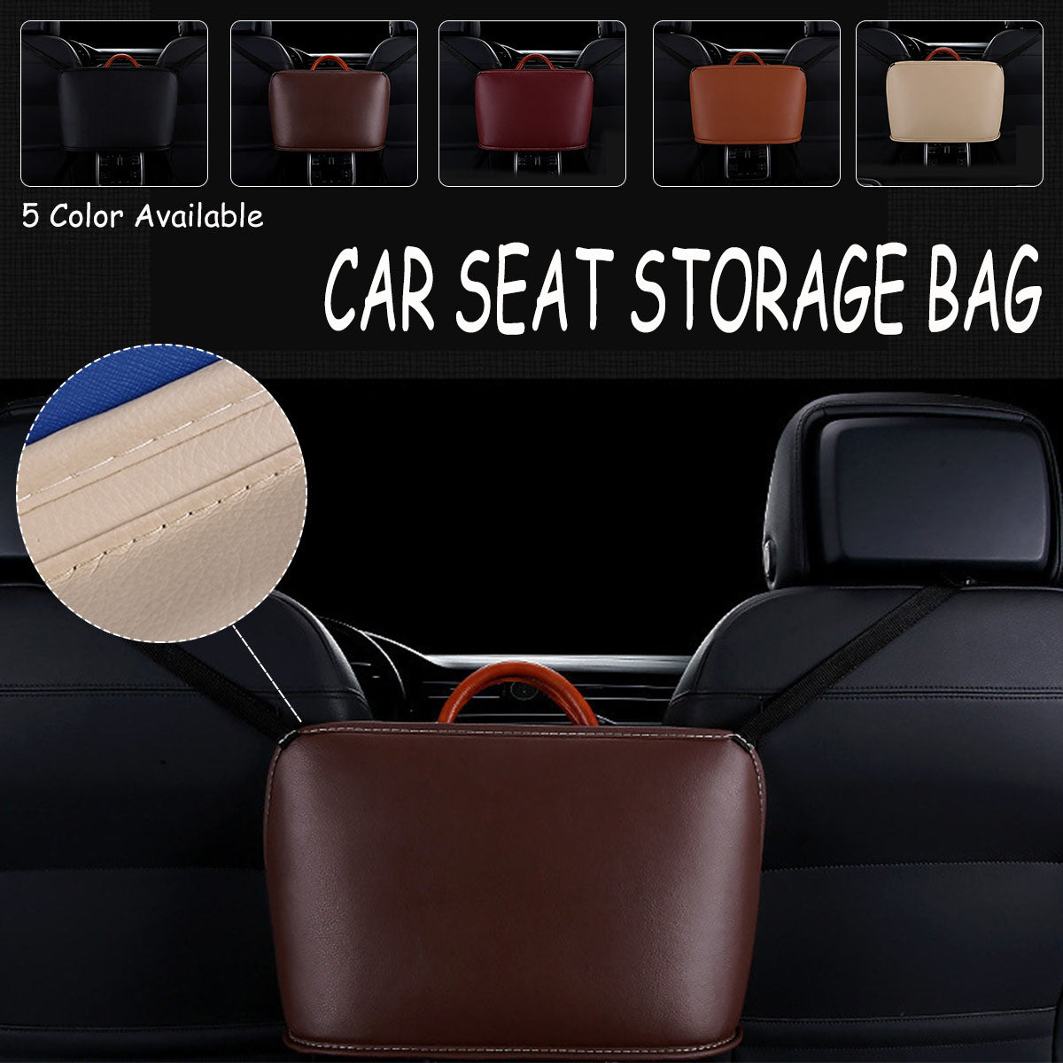 Car Leather Seat Storage Organizer Receive Bag 41*27cm