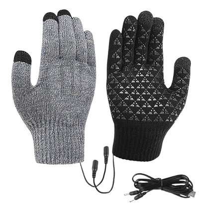 Motorcycle Electric Heated Gloves Thickened Warm Full Finger USB Heating Gloves