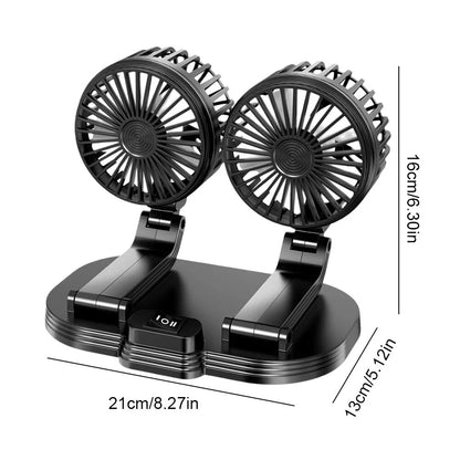 Car Fan USB Fan Double-Head 2 Speed Summer Fan