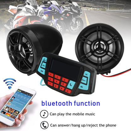 Motorcycle Handlebar MP3 Black Speakers Audio System USB SD FM