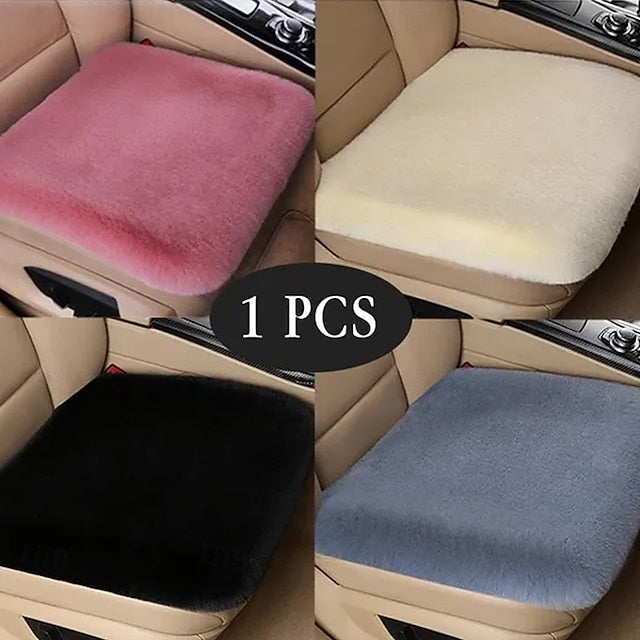 Car Multicolor Plush Rabbit Fur Winter Warm Thick Wool Seat Cushion