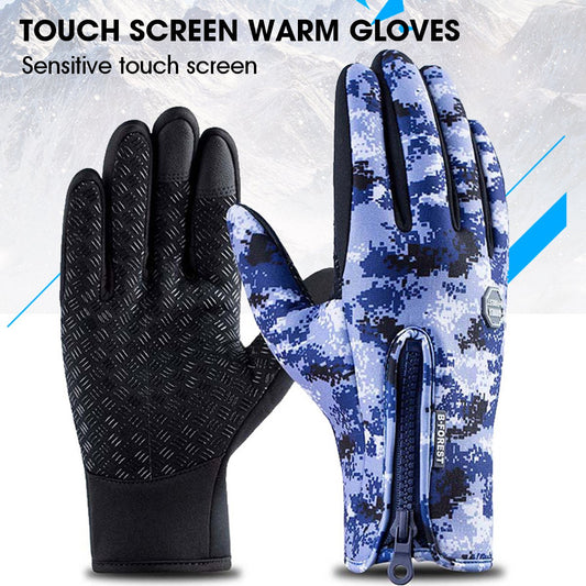 Motorcycle Touch Screen Waterproof Thick Warm Gloves