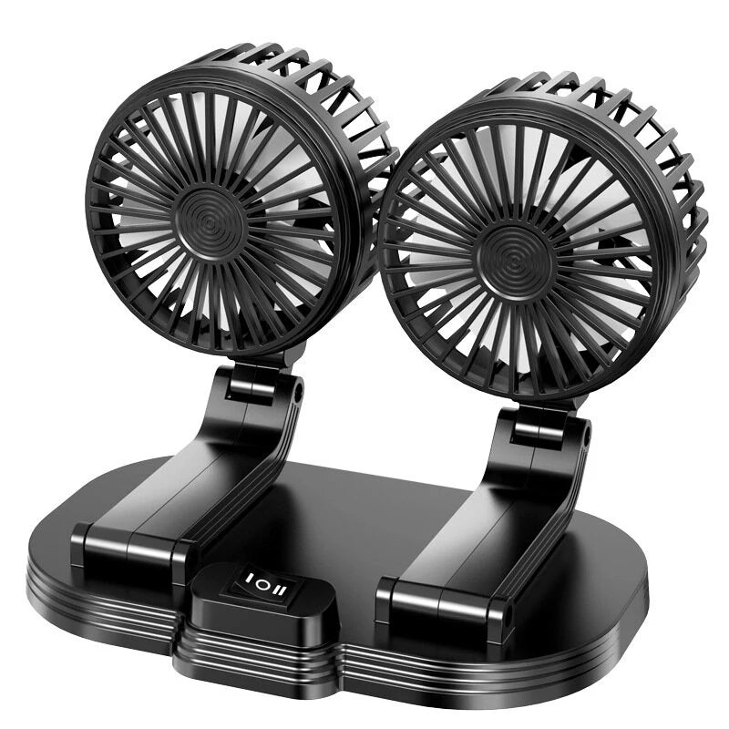 Car Fan USB Fan Double-Head 2 Speed Summer Fan