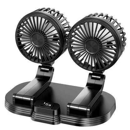 Car Fan USB Fan Double-Head 2 Speed Summer Fan