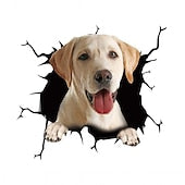 3D Car Stickers Auto  Puppy Broken Window Stickers French Bulldog Vinyl Decals