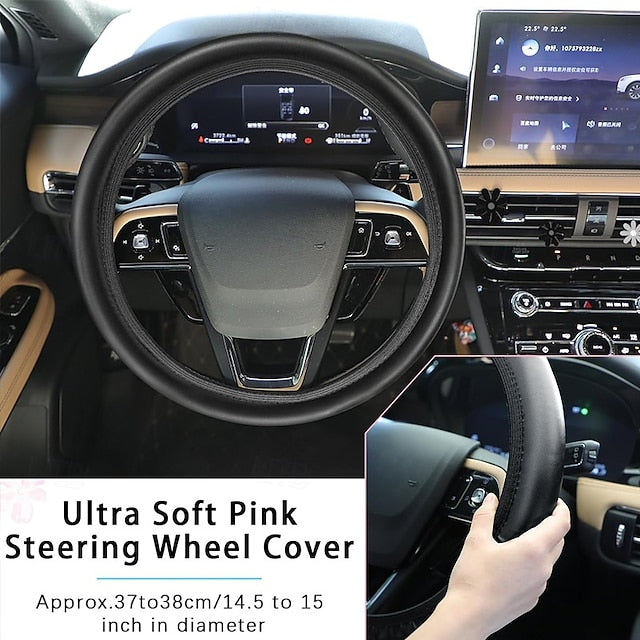 10 Pcs Car Steering Wheel Cover Set for Women 15 Inch Car Decor