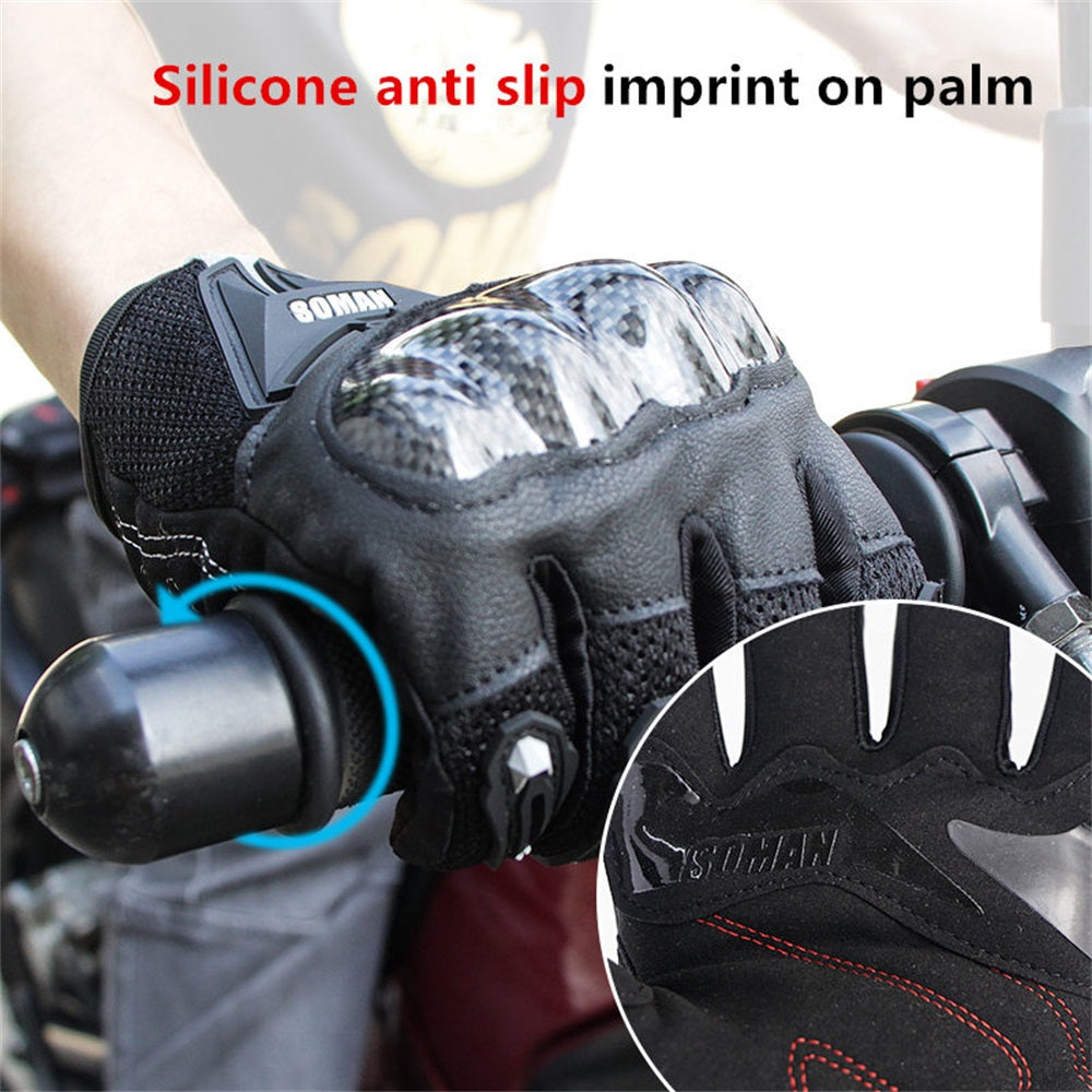SOMAN MG19 Motorcycle Gloves Carbon Fiber Moto Riding Gloves Men Women