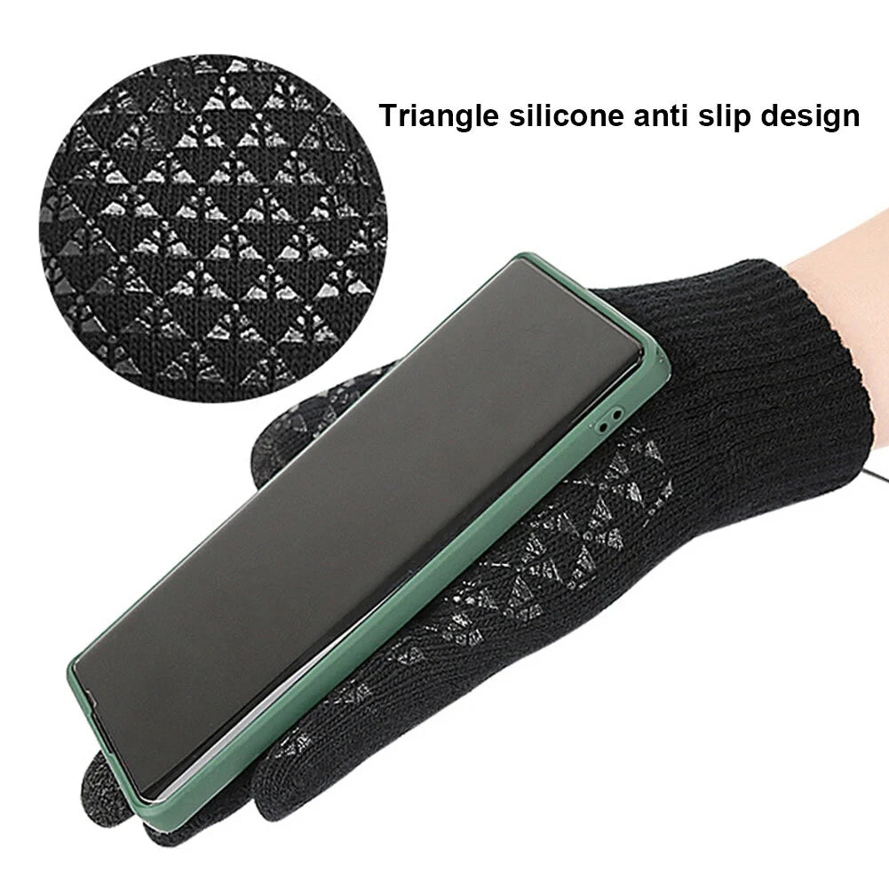 Motorcycle Electric Heated Gloves Thickened Warm Full Finger USB Heating Gloves