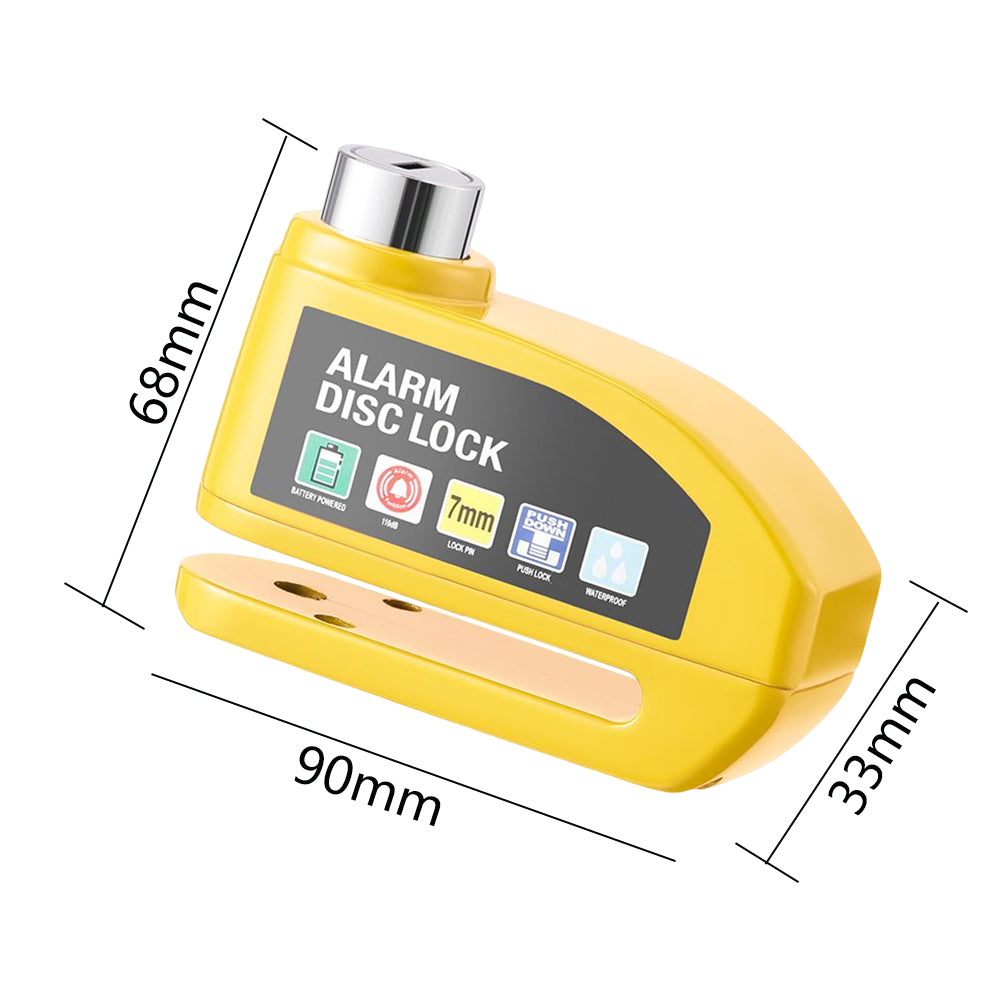 Motorcycle Scooter Warning Lock Security Alarm Protection Battery Aluminum Alloy Wheel Lock
