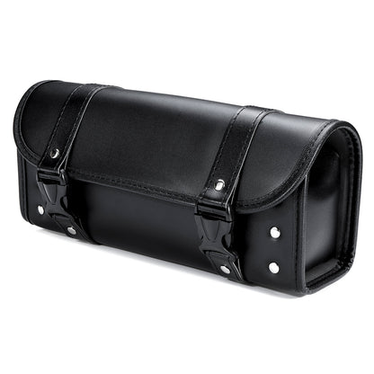 Universal Motorcycle Front PU Leather Fork Saddlebags Pouch Luggage Storage