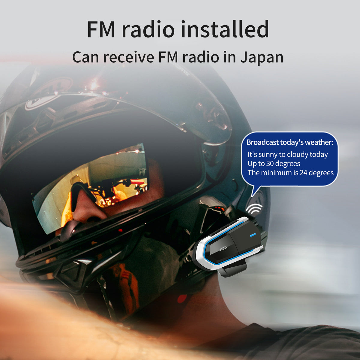 Motorcycle Bluetooth Helmet Headset Wireless Music Headphone Over-ear Stereo Headset