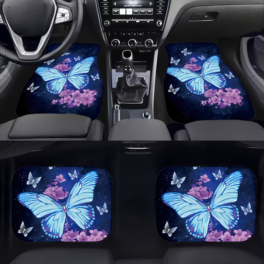 Car Waterproof Butterfly Flower Mats Durable Non-Slip All-Weather Protection Covers