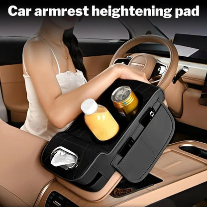 Car Central Console Armrest Heightening Pad Cushion With 2 Cup Holder  4 In 1