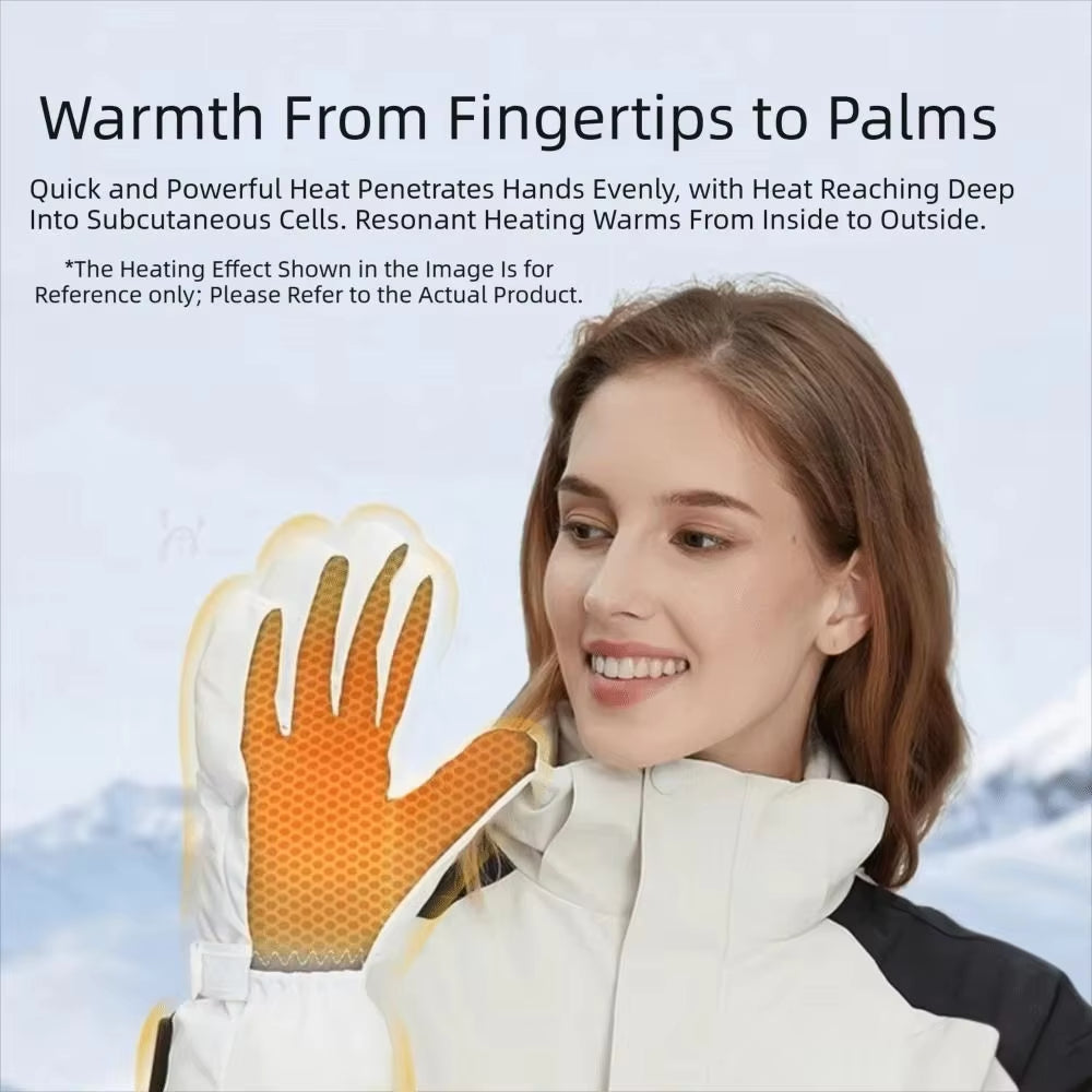 Motorcycle Riding Electric Heated Gloves USB Hand Warmer Waterproof Digital Display Adjustment Warm Mittens