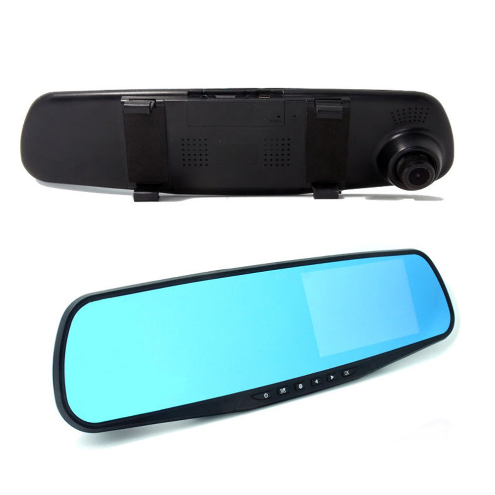 4.3 Inch Dual Lens 1080P Car DVR Dash Cam Video Recorder Rear View Mirror Camera Refit