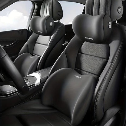 Car Seat Headrest Back Support Pad Soft Memory Pillow Lumbar Cushion 2 Pcs/set