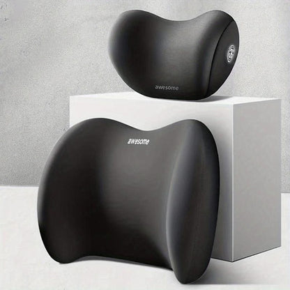 Car Seat Headrest Back Support Pad Soft Memory Pillow Lumbar Cushion 2 Pcs/set