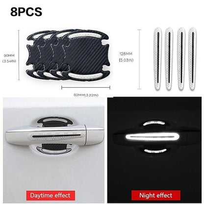 4pcs/8pcs Universal 3D Carbon Fiber Door Handle Sticker