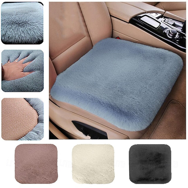 Car Multicolor Plush Rabbit Fur Winter Warm Thick Wool Seat Cushion