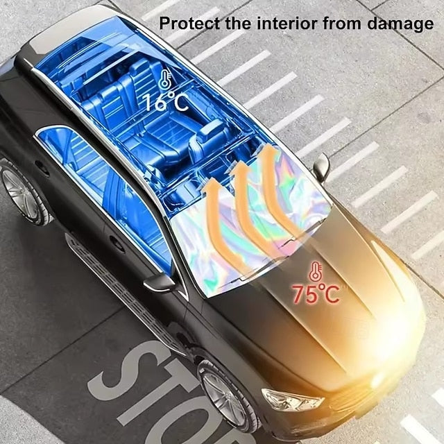 Laser Reflective Car Windshield Sun Shade for Front Window UV Rays Blocks