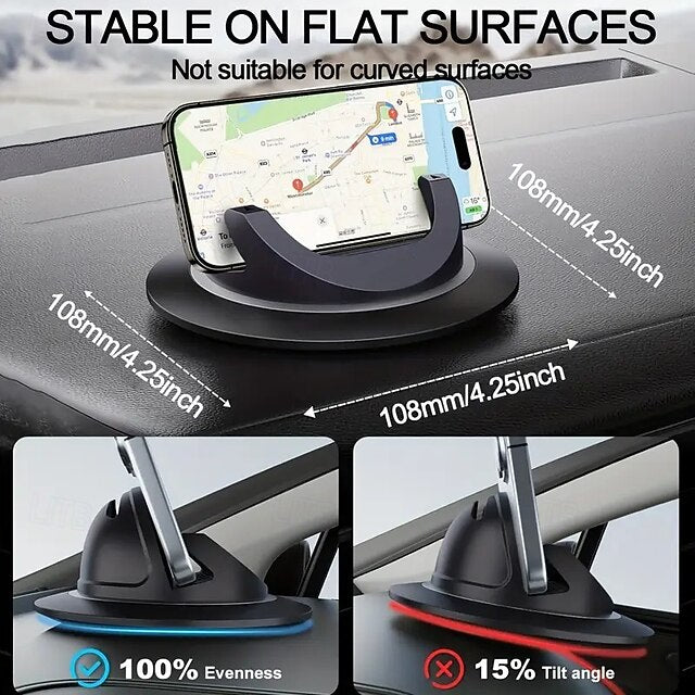 Car Mount Dashboard 360 Rotating Silicon Anti-Slip Desktop Phone Stand Holder