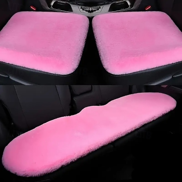 Car Winter Plush Thick Warm Soft Seat Cushion 3-Piece Set