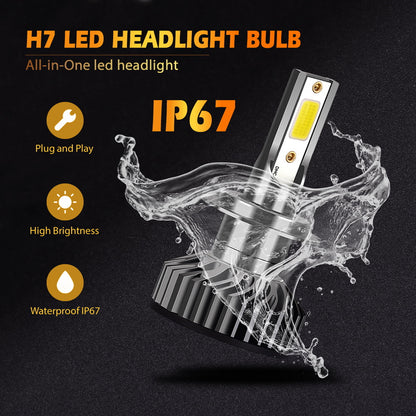 12V H4 H7 H11 Car Auto COB LED Super Bright Modified Headlight Bulbs 2 packs