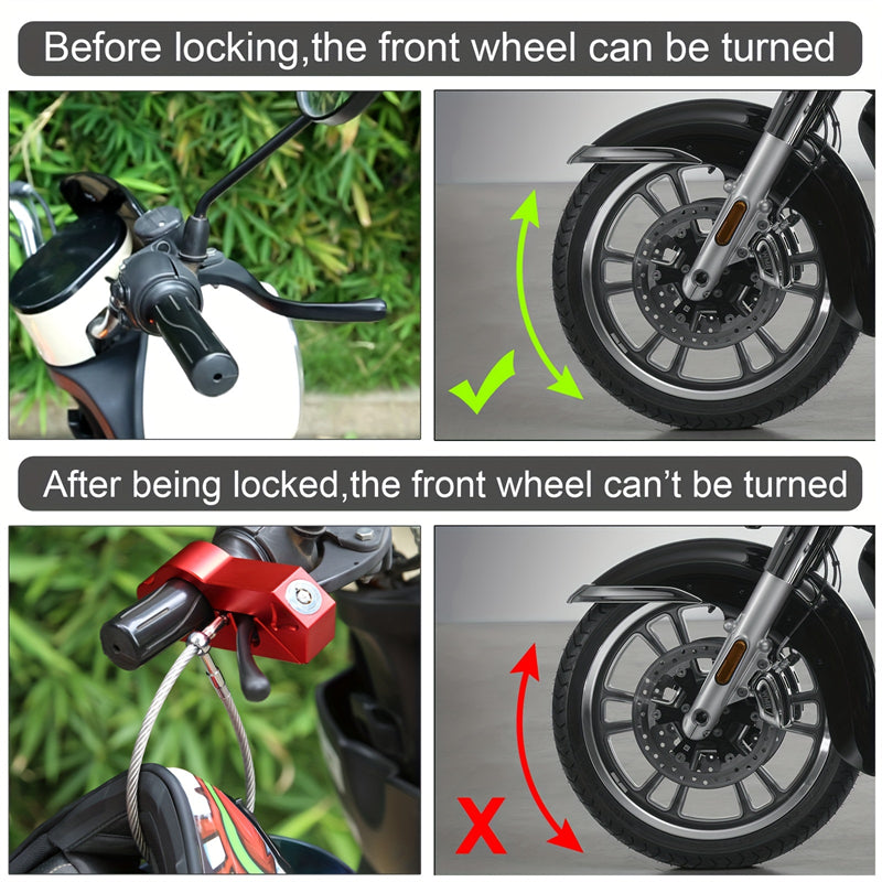 Motorcycle Handlebar Helmet Lock Aluminum Alloy Anti Theft Lock Safety Lock for Street Motor Scooters