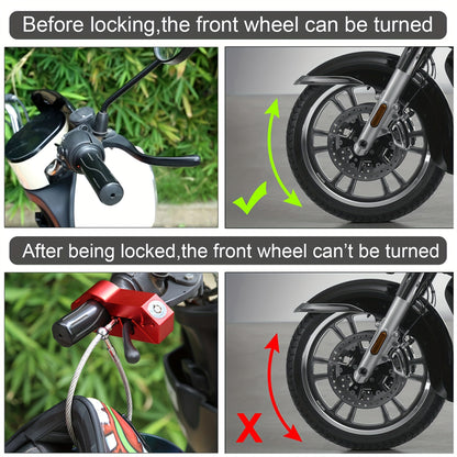 Motorcycle Handlebar Helmet Lock Aluminum Alloy Anti Theft Lock Safety Lock for Street Motor Scooters