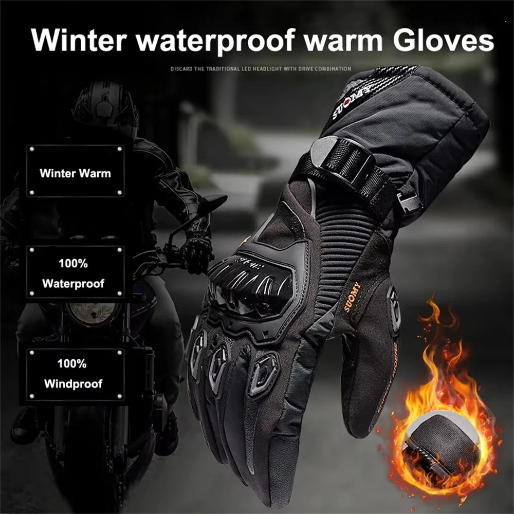 Motorcycle Waterproof Winter Warm Touch Screen Anti Slip Protective Gloves