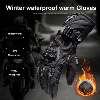 Motorcycle Waterproof Winter Warm Touch Screen Anti Slip Protective Gloves