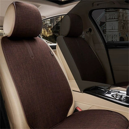 Universal 7pcs Car Seat Covers Full Set Breathable Linen Front Rear Seat Cushions