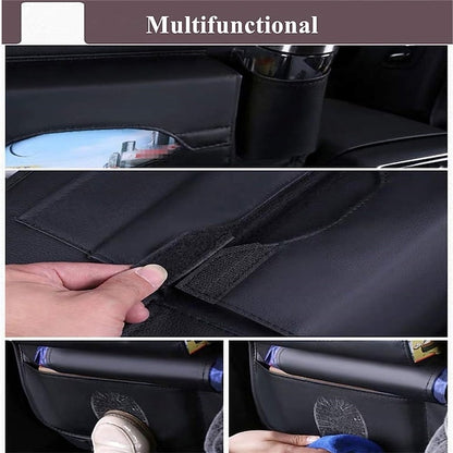 2 Pack Car Seat Back Organizer PU Leather Seat Protector Organizer