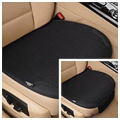 3-Piece Universal Car Seat Covers Full Set Breathable Linen Seat Cushion