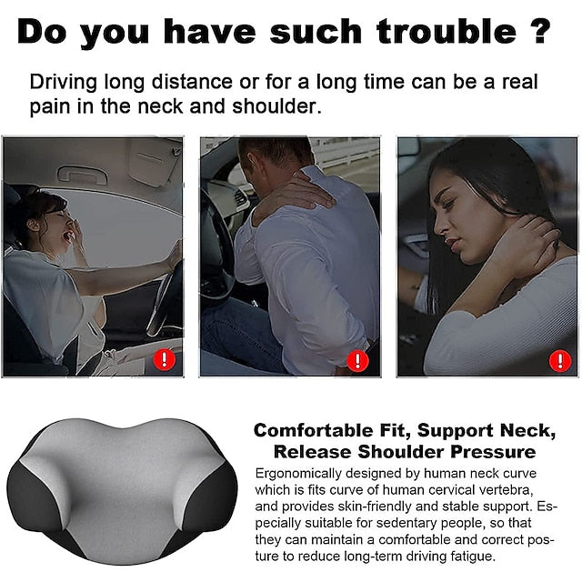 Car Seat Headrest Pillow Ergonomic Design Memory Foam Neck Support