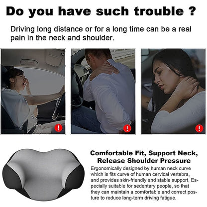 Car Seat Headrest Pillow Ergonomic Design Memory Foam Neck Support