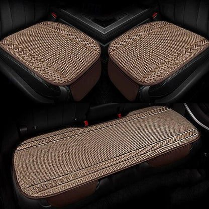 Universal Car Seat Cushion Covers 3-Piece Set Breathable Cooling Woven Seat Protectors