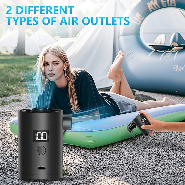 Camping Outdoor Portable Electric Air Pump  USB Charging Inflator Deflator
