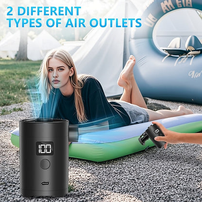 Camping Outdoor Portable Electric Air Pump  USB Charging Inflator Deflator